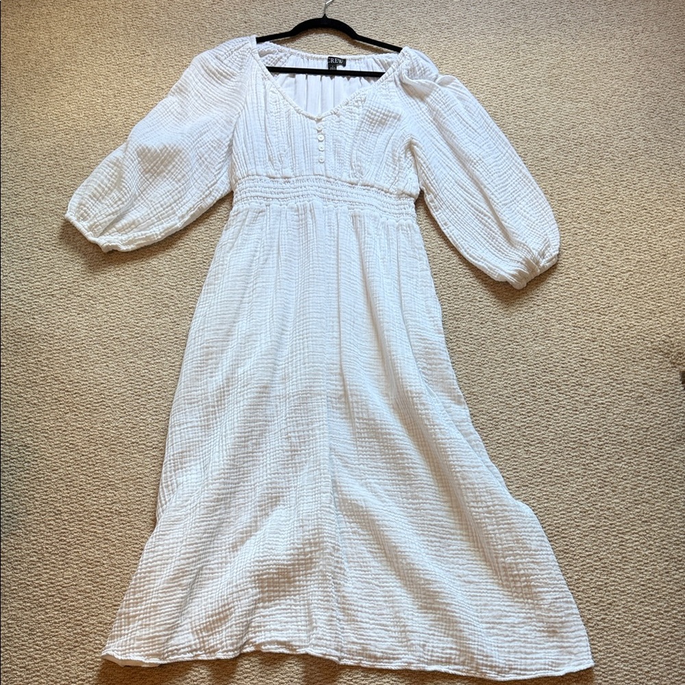 J. Crew White Midi Cotton Beach Dress Sz S